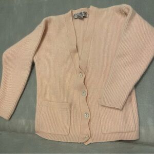 Valerie Stevens Soft Blush Cardigan Sweater vintage size petite small